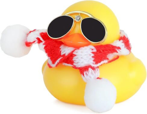 Christmas Rubber Ducks with Santa Hat, Sunglasses & Scarf, Mini Yellow Duck Car Dashboard Decorations for Car, Home, Office, Christmas Party Decor in Kuwait