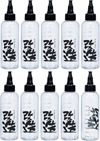 Kaizo Plastic Paint Squeeze Bottles with Scale and Bowl-shaped Twist Bottle Cap Bottles With Mixing Glass Ball for Ink Liquid, Oils, Gels, Glue. (Black, 80ml) in Saudi Arabia