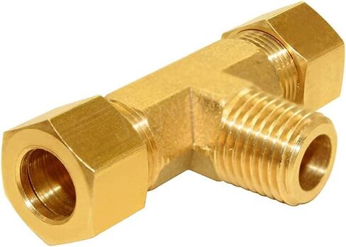 Joywayus ضغط الذكور فرع المحملة 1/4 "NPT الموضوع إلى 3/8" أنبوب OD تركيبات توصيل النحاس تشمل الجوز والطويق (حزمة من 3) in Saudi Arabia