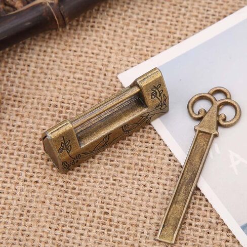 Antique Keys, Vintage Keys, Traditional Flowers Bird Padlock, for Vintage Furniture, 1.6 X 0.7 X 0.4 Inch, Bronze ﻿ in Saudi Arabia