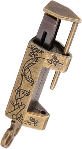 Antique Keys, Vintage Keys, Traditional Flowers Bird Padlock, for Vintage Furniture, 1.6 X 0.7 X 0.4 Inch, Bronze ﻿ in Saudi Arabia