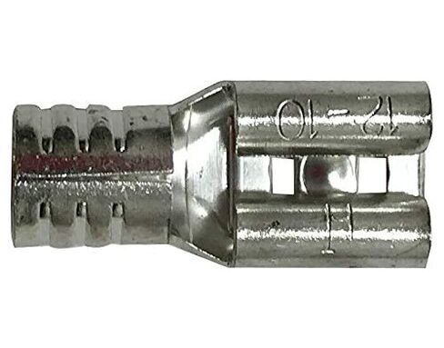 Sherco-Auto 200 Pcs Non-Insulated 8 Gauge Female Spade Quick Disconnect Connector - .250 1/4" Stud Wire Terminal - Brass & V-Grooves Serrations for Strong Crimps & Corrosion Resistance - Made in USA in Saudi Arabia
