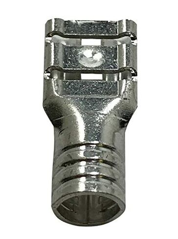 Sherco-Auto 200 Pcs Non-Insulated 8 Gauge Female Spade Quick Disconnect Connector - .250 1/4" Stud Wire Terminal - Brass & V-Grooves Serrations for Strong Crimps & Corrosion Resistance - Made in USA in Saudi Arabia