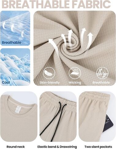 Yimoon Men's 2 Piece Outfits Oversized Short Sleeve T Shirt & Shorts Set Summer Casual Tracksuit in Saudi Arabia