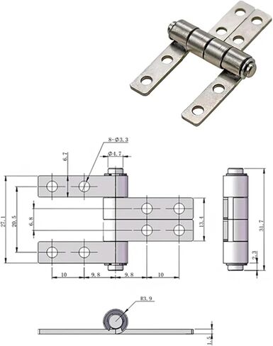 Door Hinge with 360 Degree Rotation and Any Angle Positioning Hinge 1Pcs(1.0N.m) in Saudi Arabia