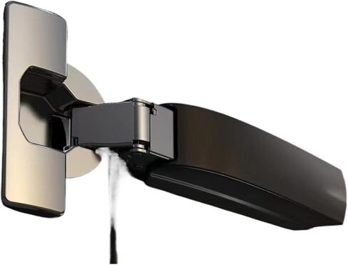 Black Hydraulic Hinges Cold Rolled Steel Cabinet Door Hinge Damper Buffer Soft Closing 2Pcs(Half Overlay) in Saudi Arabia