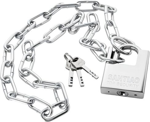 ZEERSHEE 3.3ft Heavy Duty Chain and Padlock Set, 50mm Waterproof Laminated Steel Security Lock with Keys, All Weather Rustproof Anti Cut Lock for Outdoor Gate, Fence, Bicycle, Motorcycle, Grill in Saudi Arabia