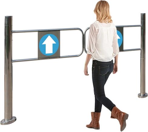 Automatic Closing Metal Safety Gate for Supermarkets - 90° Open One-Way Entry/Exit Device, Spring-Loaded Swing Gate for Library & Store (130x97cm) in Saudi Arabia