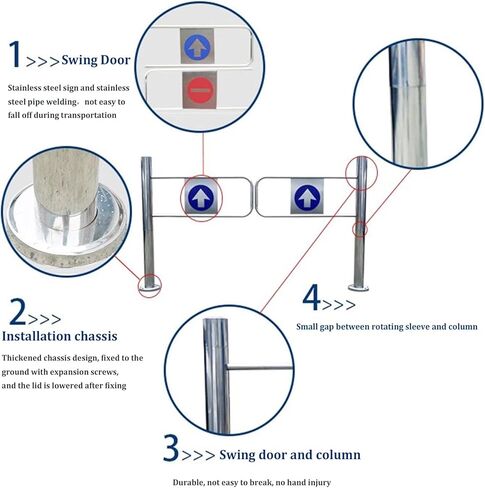 Automatic Closing Metal Safety Gate for Supermarkets - 90° Open One-Way Entry/Exit Device, Spring-Loaded Swing Gate for Library & Store (130x97cm) in Saudi Arabia
