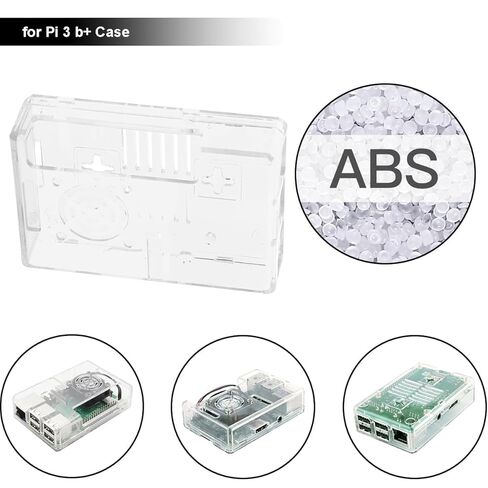 لجراب Raspberry Pi، لجراب Raspberry Pi 3 b+، جراب شفاف متوافق مع تركيب مروحة اللوحة الأم 3B 3B+، مع براغي مبدد حرارة المروحة ومفك براغي وسجادات مضادة للانزلاق in Kuwait