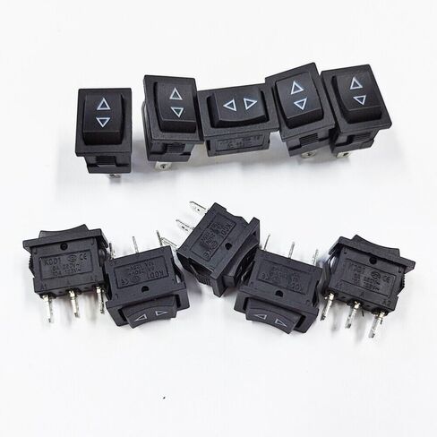 10pcs KCD1 Mini Rocker Switch Momentary (On)-Off-(On) 6A/250VAC in Saudi Arabia