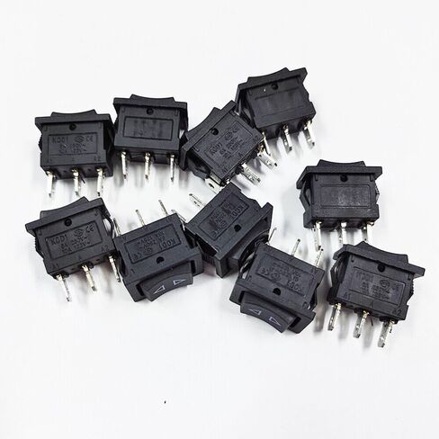 10pcs KCD1 Mini Rocker Switch Momentary (On)-Off-(On) 6A/250VAC in Saudi Arabia