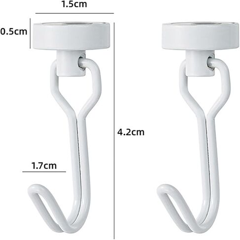 2Pcs Large Size Heavy Duty Hooks, Strong Neodymium Earth for Hanging, Perfect for Refrigerators, Grills, Cruise Cabins & Storage White in Saudi Arabia
