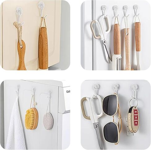 2Pcs Large Size Heavy Duty Hooks, Strong Neodymium Earth for Hanging, Perfect for Refrigerators, Grills, Cruise Cabins & Storage White in Saudi Arabia