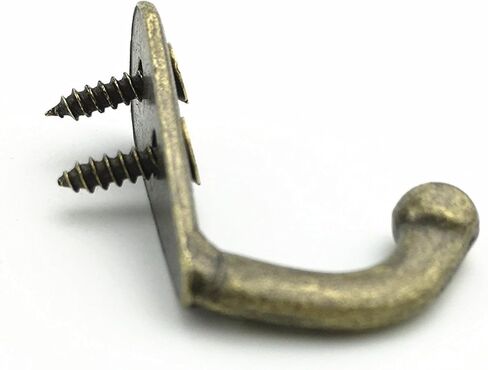 YIKANGHENG 24 Pcs Metal Single Hook Hangers with 48 Screws, Bronze Tone Vintage Style Double Hole Door Hook for Hanging (24) in Saudi Arabia
