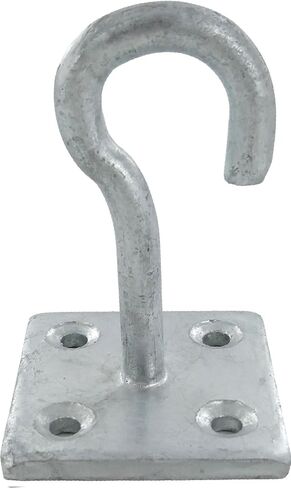 Merriway® BH01877 Steel Clothesline Wall Hook – 5/16 Inch (8mm) Thick, 2 x 2 Inch Galvanized Rust-Proof Plate in Saudi Arabia