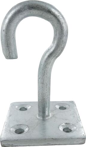 Merriway® BH01877 Steel Clothesline Wall Hook – 5/16 Inch (8mm) Thick, 2 x 2 Inch Galvanized Rust-Proof Plate in Saudi Arabia