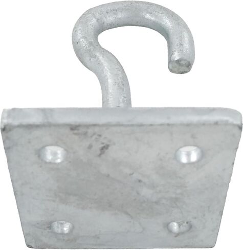 Merriway® BH01877 Steel Clothesline Wall Hook – 5/16 Inch (8mm) Thick, 2 x 2 Inch Galvanized Rust-Proof Plate in Saudi Arabia