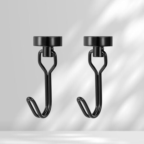 2Pcs Large Size Heavy Duty Hooks, Strong Neodymium Earth for Hanging, Perfect for Refrigerators, Grills, Cruise Cabins & Storage Black in Saudi Arabia