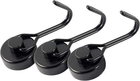 2Pcs Large Size Heavy Duty Hooks, Strong Neodymium Earth for Hanging, Perfect for Refrigerators, Grills, Cruise Cabins & Storage Black in Saudi Arabia