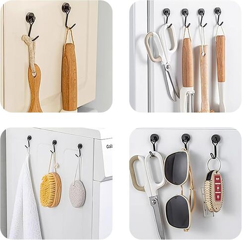 2Pcs Large Size Heavy Duty Hooks, Strong Neodymium Earth for Hanging, Perfect for Refrigerators, Grills, Cruise Cabins & Storage Black in Saudi Arabia