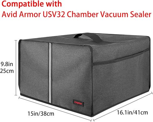 Vacuum Sealer Dust Cover with Lateral Pockets Compatible with USV32 Chamber Vacuum Sealer, 15 x 16.1 x 9.8 In -Dark Gray in Saudi Arabia