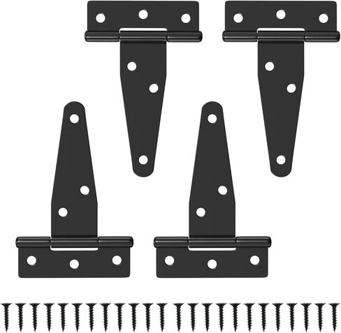 Black Door Hinges, Gate Hinge Heavy Duty Rustproof for Shed Door, Wooden Fences, Barn (6 Pack, 3 inch) in Saudi Arabia