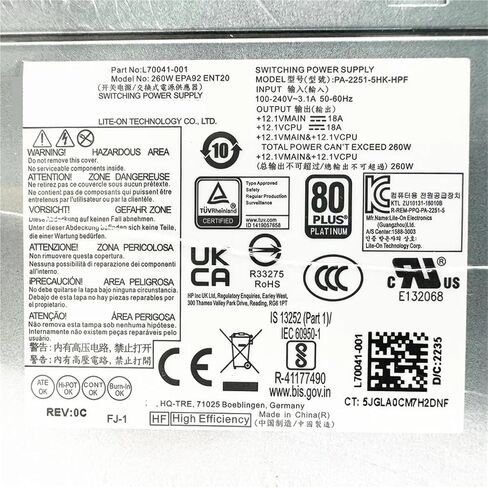 for 600 G6 400 G7 480 G7 MT 260W Power Supply L70041-001 PCK018 PA-2251-5HK-HPF in Saudi Arabia