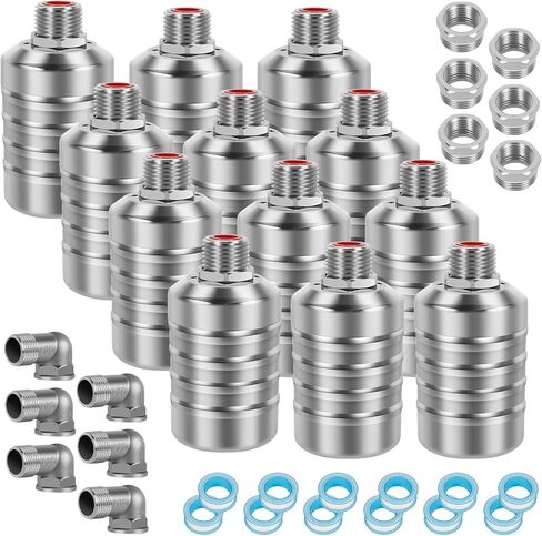 4pcs 304 Stainless Steel Automatic Water Float Valve 1/2" and 3/4" Connection Types Precise Control Water Level Controller Water Level Control Float Valve for Sink for Water Tank Livestock Troughs in Saudi Arabia