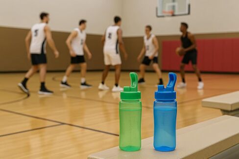 Plastic Water Bottles 24 oz Blue and Green, Flip-Top Lid BPA Free, 2-Pack Sports Work Out Daily Use Multicolor Bundle in Saudi Arabia