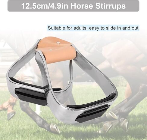 2 Pcs Aluminum Western Horse Riding Stirrups, Lightweight Overshoe Safety Design with Anti-Slip Rubber Foot Mat, Cushioned for Ankle Stress Relief Fatigue Reduction for Equestrian Saddles in Saudi Arabia