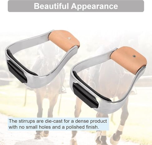 2 Pcs Aluminum Western Horse Riding Stirrups, Lightweight Overshoe Safety Design with Anti-Slip Rubber Foot Mat, Cushioned for Ankle Stress Relief Fatigue Reduction for Equestrian Saddles in Saudi Arabia
