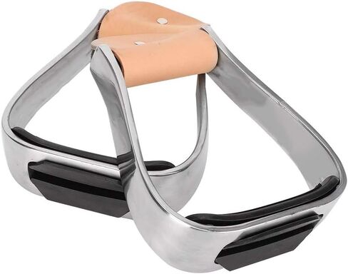 2 Pcs Aluminum Western Horse Riding Stirrups, Lightweight Overshoe Safety Design with Anti-Slip Rubber Foot Mat, Cushioned for Ankle Stress Relief Fatigue Reduction for Equestrian Saddles in Saudi Arabia
