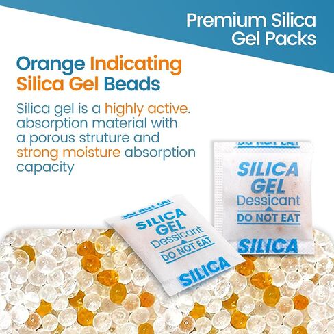 50PCS 2g Silica Gel Packets, Moisture Absorbers Desiccant Packs for Storage, Clothes, Shoes, Electronics, 3D Printer Filament, Jewelry, Spices, Safes, Tools in Saudi Arabia