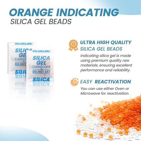 50PCS 2g Silica Gel Packets, Moisture Absorbers Desiccant Packs for Storage, Clothes, Shoes, Electronics, 3D Printer Filament, Jewelry, Spices, Safes, Tools in Saudi Arabia