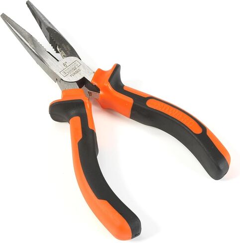 Edward Tools Pro-Grip Needle Nose Pliers 6" - Hard Carbon Steel Jaws - Spring Loaded Design for Easier Use - Ergo Soft Handle with Safety Ridge - Long Reach for Home, Fishing, Jewelry, Crafts (1) in Saudi Arabia