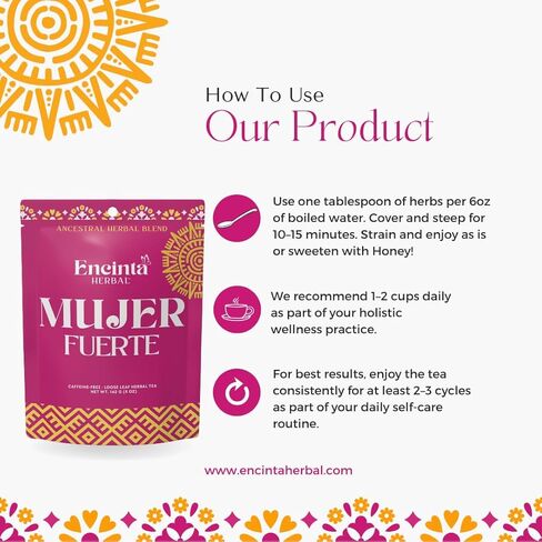 Mujer Fuerte – Traditional Herbal Tea Blend for Women’s Wellness and Vitality, 15 Natural Herbs, Caffeine-Free, Loose Leaf, 5 oz (142 g) in Saudi Arabia