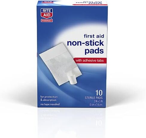 Rite Aid, 2X3 Non-Stick Pads with Adhesive Tabs, 10 Count in Saudi Arabia