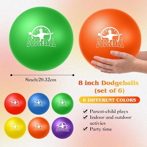 Jerify Big Foam Dodgeball Set 8 Inch Soft Skin Playground Dodgeballs Bulk, Low Density Foam for Non Sting GaGa Pits, Dodgeball, Sports Equipment for Kids and Adults in Saudi Arabia