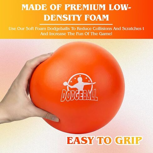 Jerify Big Foam Dodgeball Set 8 Inch Soft Skin Playground Dodgeballs Bulk, Low Density Foam for Non Sting GaGa Pits, Dodgeball, Sports Equipment for Kids and Adults in Saudi Arabia