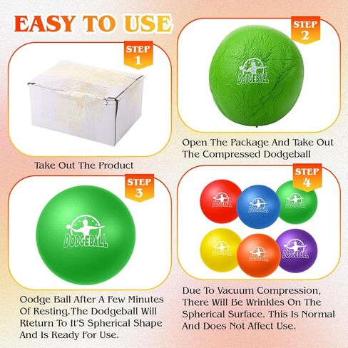 Jerify Big Foam Dodgeball Set 8 Inch Soft Skin Playground Dodgeballs Bulk, Low Density Foam for Non Sting GaGa Pits, Dodgeball, Sports Equipment for Kids and Adults in Saudi Arabia