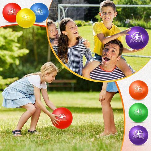 Jerify Big Foam Dodgeball Set 8 Inch Soft Skin Playground Dodgeballs Bulk, Low Density Foam for Non Sting GaGa Pits, Dodgeball, Sports Equipment for Kids and Adults in Saudi Arabia