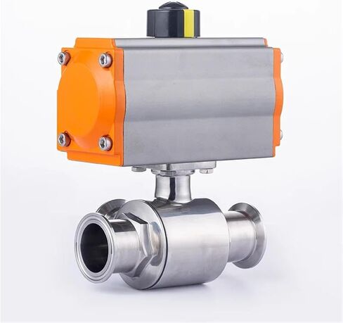 Stainless Steel Tri-clamp Sanitary Pneumatic Three-Way Ball Valve For Sanitary Applications 1Pcs(32L) in Saudi Arabia