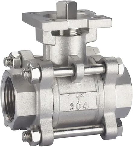DN15-50 Three Piece High Platform Ball Valve SS304 Stainless Steel Internal Thread 1Pcs(DN20) in Saudi Arabia