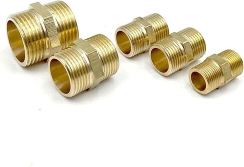 Brass Nipple Fitting Pipe Connector Adapter 1/8 1/4 3/8 1/2 Reducing Hose Connection 1Pcs(9) in Saudi Arabia
