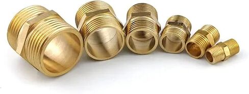 Brass Nipple Fitting Pipe Connector Adapter 1/8 1/4 3/8 1/2 Reducing Hose Connection 1Pcs(9) in Saudi Arabia