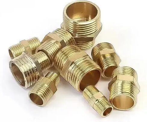 Brass Nipple Fitting Pipe Connector Adapter 1/8 1/4 3/8 1/2 Reducing Hose Connection 1Pcs(9) in Saudi Arabia