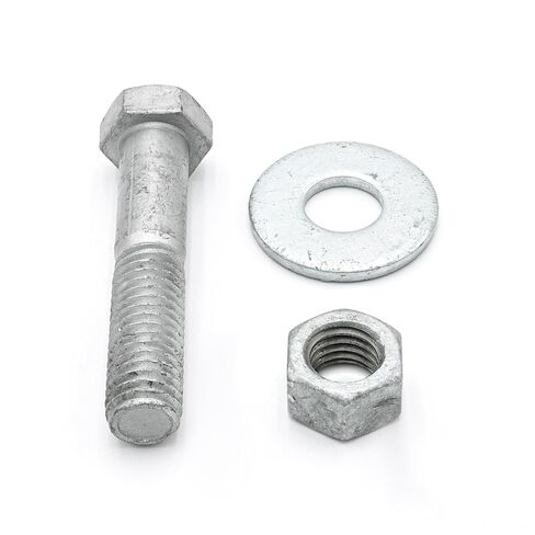 1/2 بوصة - 13 × 4 مسمار سداسي مجلفن مغلفن على الساخن مع صواميل وغسالات مسطحة، درجة أ، خيط جزئي، الكمية 25 - بواسطة Fastener Depot in Kuwait