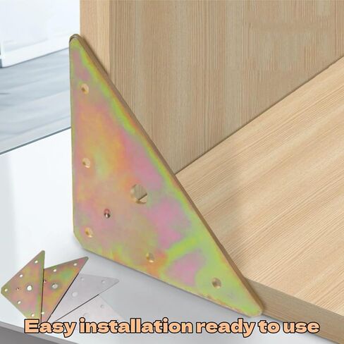 6Pcs Triangle Steel Plate Reinforced Triangular Metal Straight Bracket Plate Flat Brace Bracket with 30Pcs Mounting Screws for Furniture Assembly and Structural Support in Saudi Arabia
