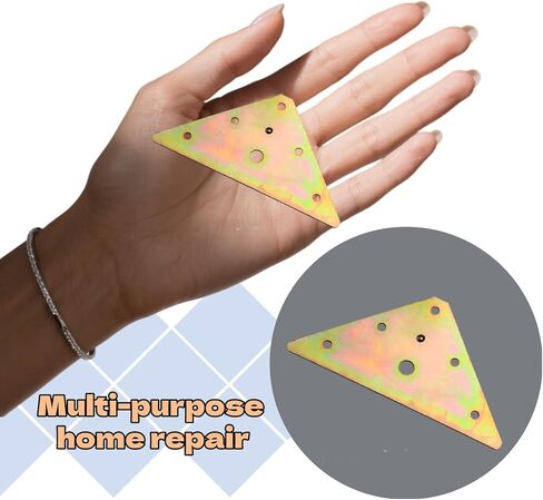 6Pcs Triangle Steel Plate Reinforced Triangular Metal Straight Bracket Plate Flat Brace Bracket with 30Pcs Mounting Screws for Furniture Assembly and Structural Support in Saudi Arabia